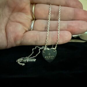 Gucci Silver Heart Necklace - sterling silver